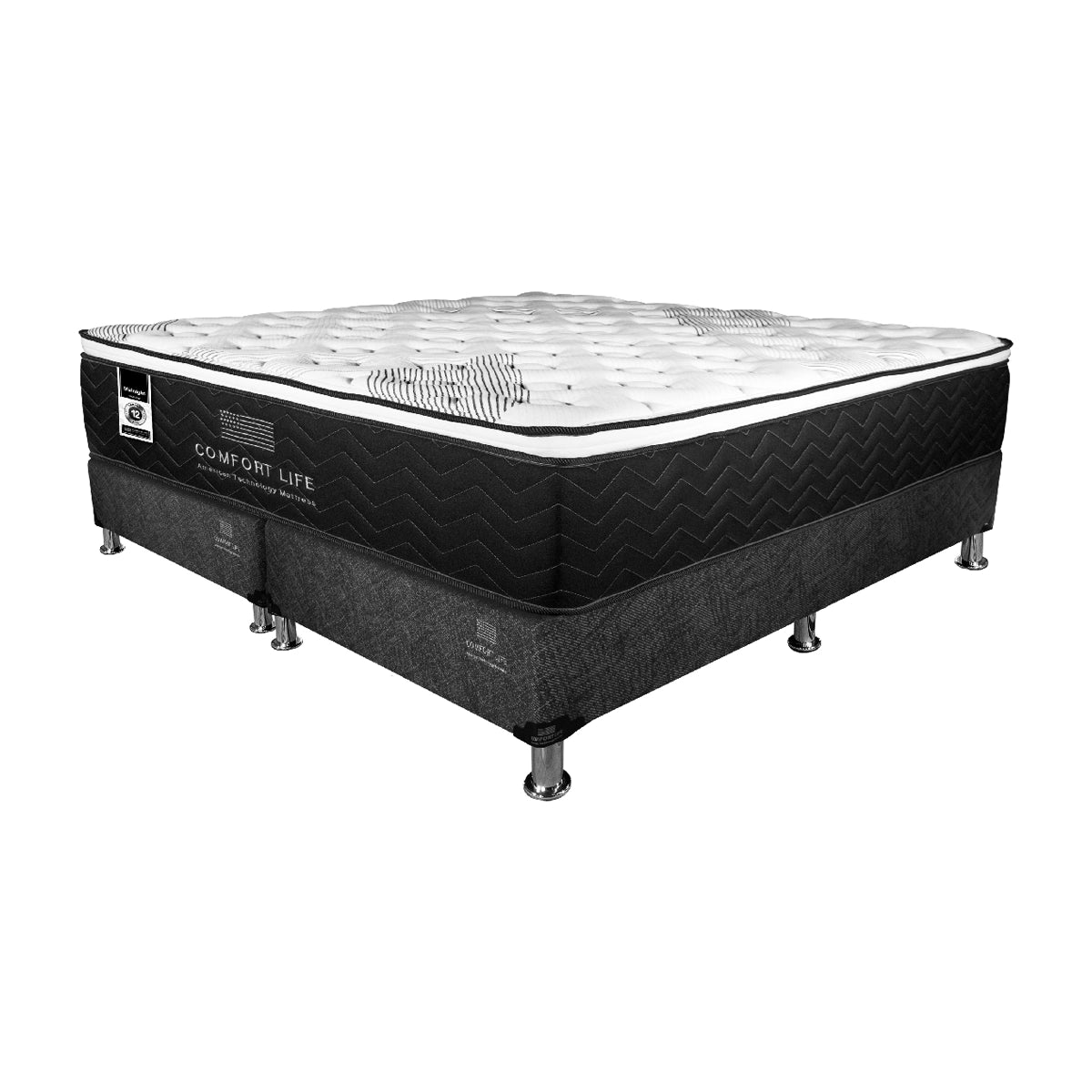 Cama Comfort Life Black Midnight Pillow Top Firme