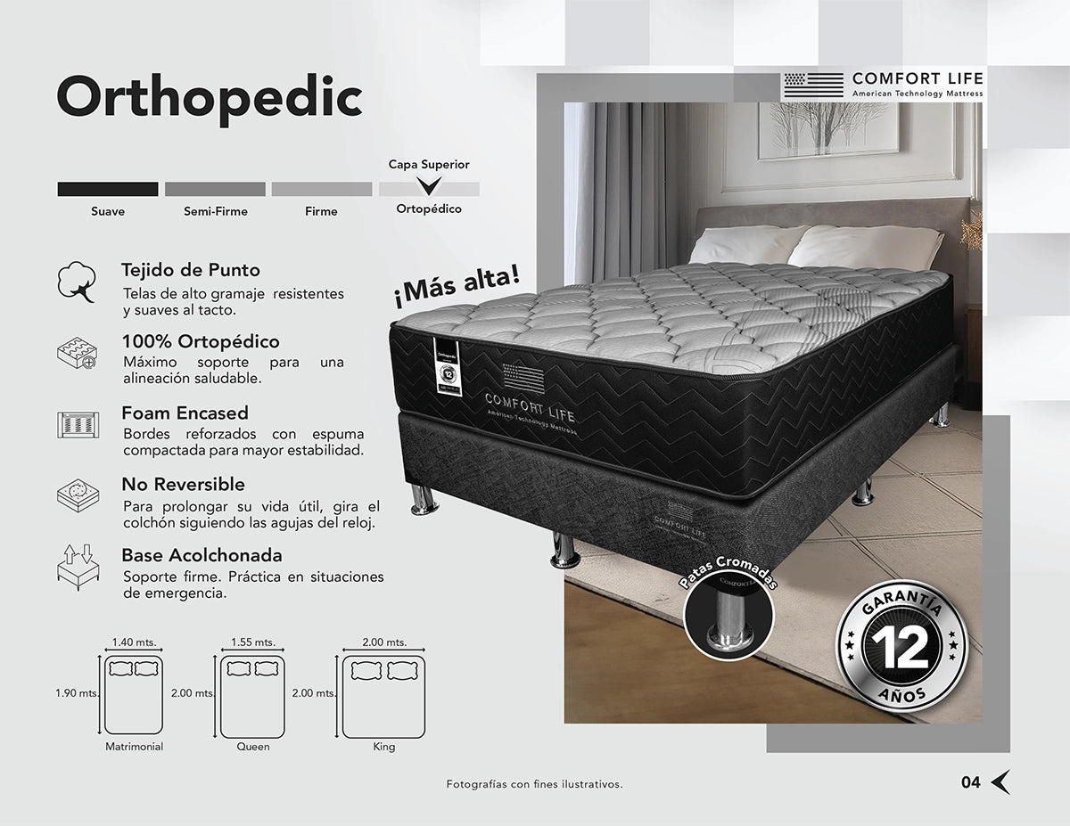 Colchon Comfort Life Black Orthopedic Extra Firme